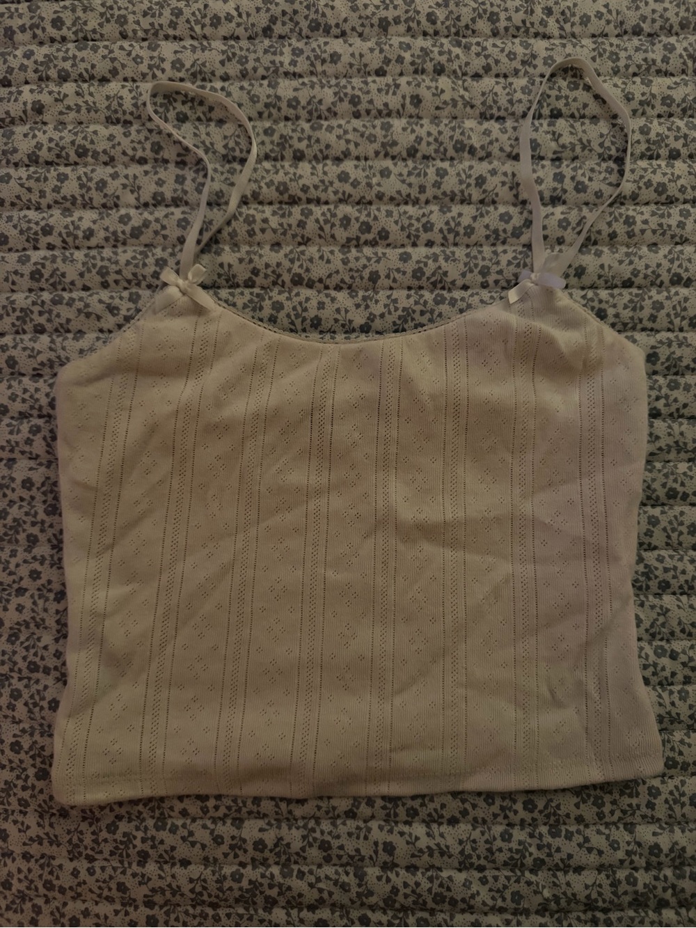 White Fox Boutique Cream Eyelet Spaghetti Strap Camisole